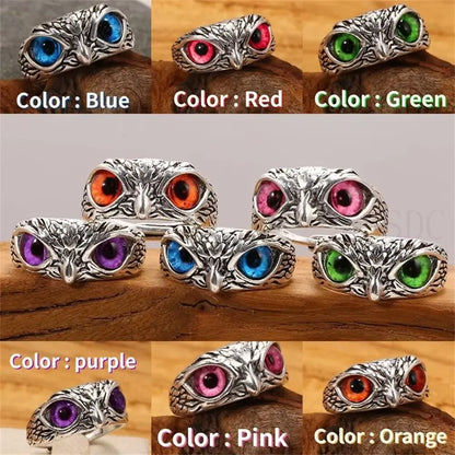 Rare Vintage Owl Carved Tibet Silver Ring for Men Cute Animals Youth Gothic Adjustable Fashion Women Jewelry Accessories Gifts stylotime.com
