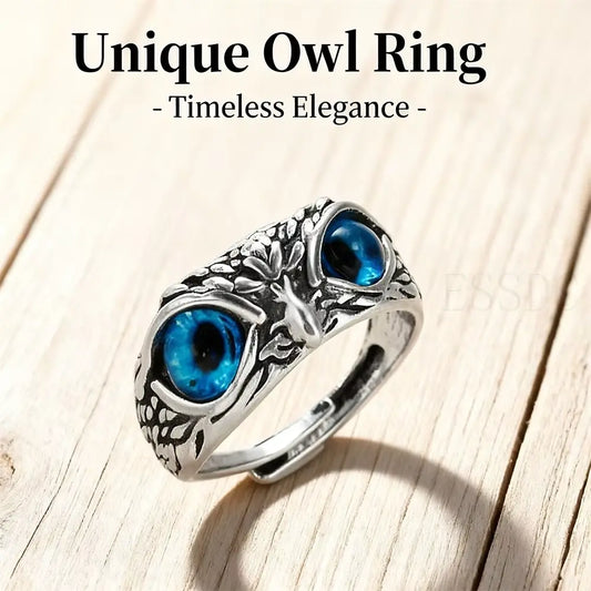 Rare Vintage Owl Carved Tibet Silver Ring for Men Cute Animals Youth Gothic Adjustable Fashion Women Jewelry Accessories Gifts stylotime.com