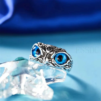 Rare Vintage Owl Carved Tibet Silver Ring for Men Cute Animals Youth Gothic Adjustable Fashion Women Jewelry Accessories Gifts stylotime.com