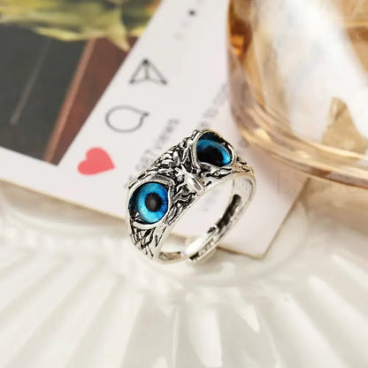 Rare Vintage Owl Carved Tibet Silver Ring for Men Cute Animals Youth Gothic Adjustable Fashion Women Jewelry Accessories Gifts stylotime.com