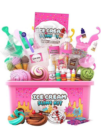 Ice Cream Slime Kit for Kids — 31 Accessories DIY Set stylotime.com
