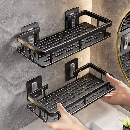 Bathroom Shelf No Drill Wall Mounted Shampoo Bottle Shower Corner Rack Toilet Storage Rack Aluminum Bathroom Kitchen Accessories stylotime.com