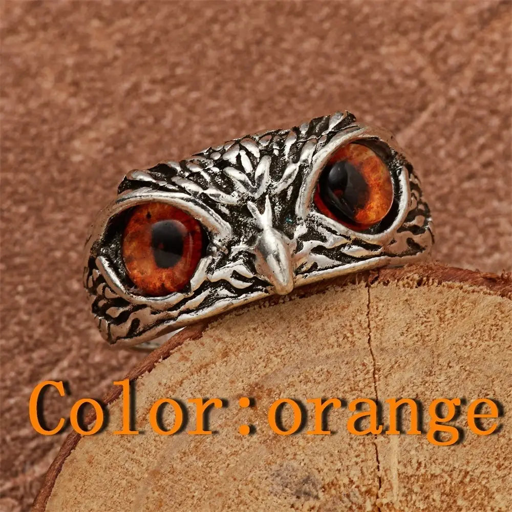 Rare Vintage Owl Carved Tibet Silver Ring for Men Cute Animals Youth Gothic Adjustable Fashion Women Jewelry Accessories Gifts stylotime.com