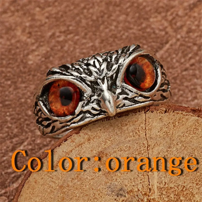 Rare Vintage Owl Carved Tibet Silver Ring for Men Cute Animals Youth Gothic Adjustable Fashion Women Jewelry Accessories Gifts stylotime.com